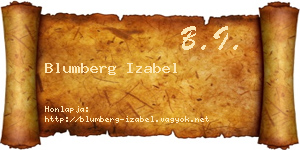 Blumberg Izabel névjegykártya